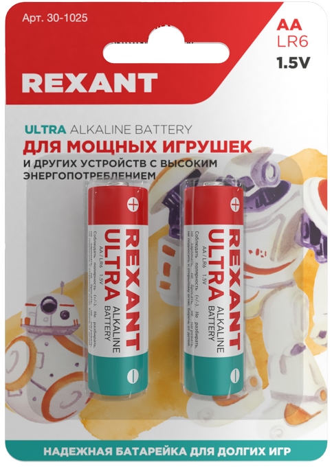 Элементы питания Rexant Ультра алкалиновая батарейка AA/LR6 