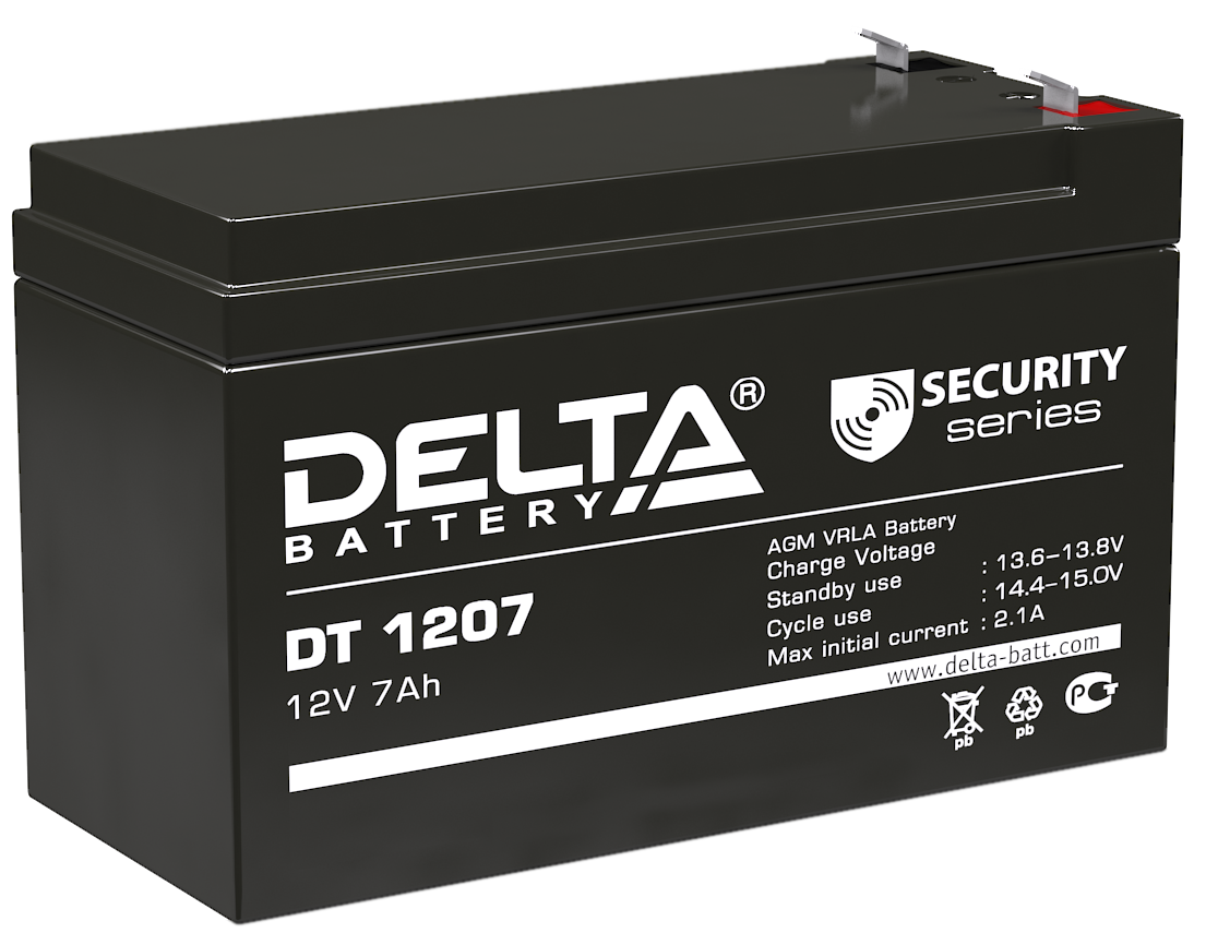 Аккумуляторы DELTA battery Аккумулятор 12В 7 А∙ч (DT 1207) 249 Аккумулятор 12В 7 А∙ч (DT 1207) - фото 1