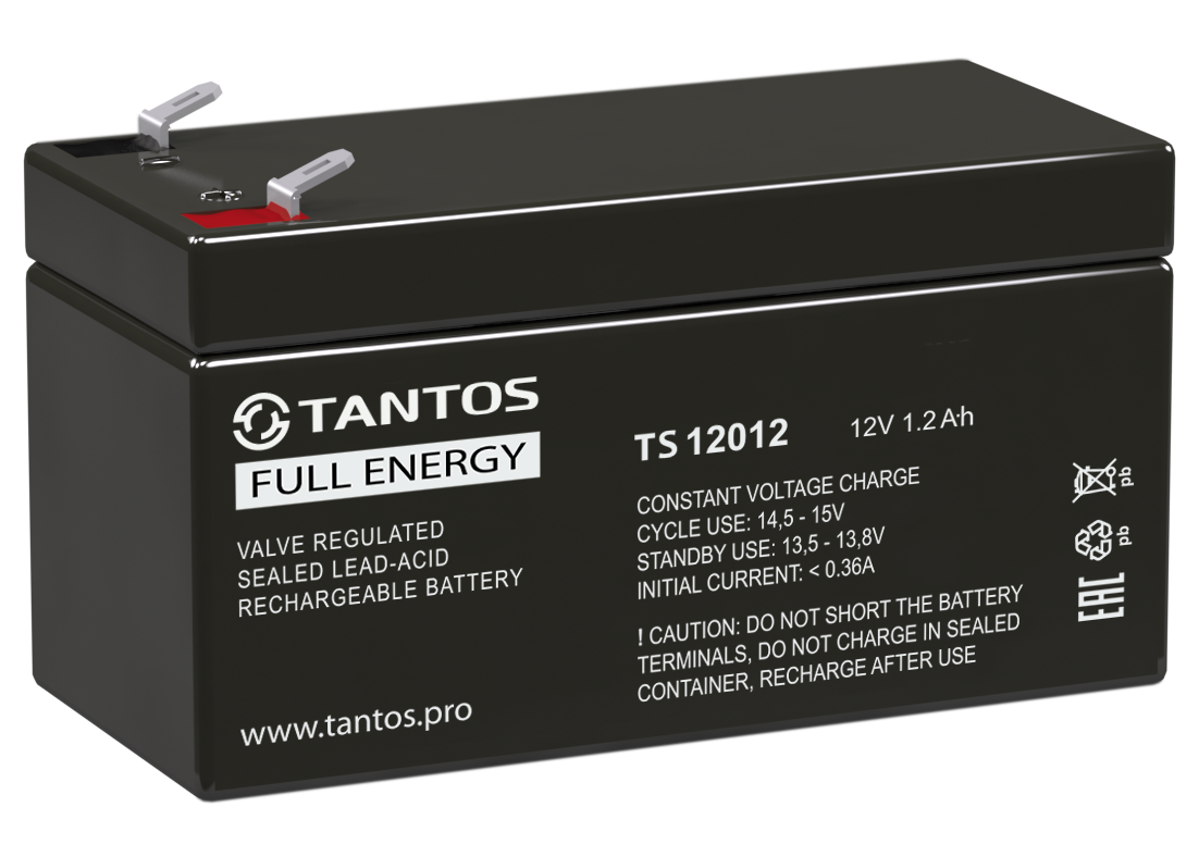 Аккумуляторы Tantos Аккумулятор 12В 1,2 А∙ч (TS 12012) 222 Аккумулятор 12В 1,2 А∙ч (TS 12012) - фото 1