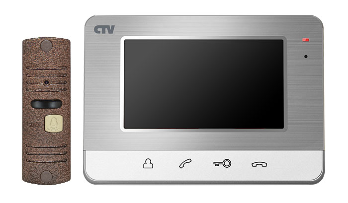 Комплекты домофонов CTV CTV-DP401 (серебро), цвет медь
