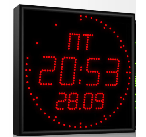 Электронные часы-календарь РусИмпульс Импульс-440R-D10-D6-DN6xZ2, размер 450х450