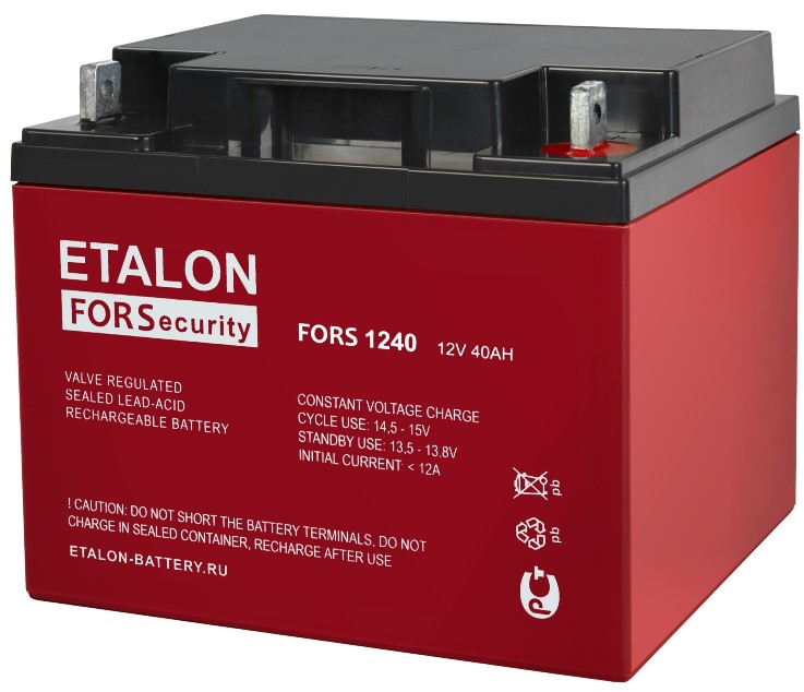 

Аккумуляторы ETALON Battery, FORS 1240 ∙ Аккумулятор 12В 40 А∙ч